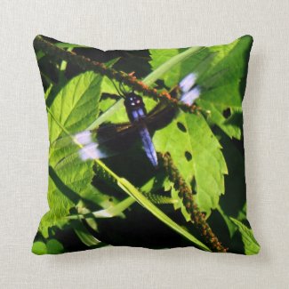 Widow Skimmer Dragonfly Throw Pillow