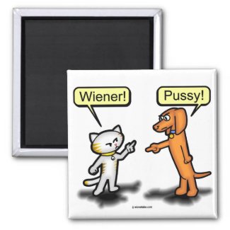 Wiener Dog & Pussycat Nemesis Magnet magnet