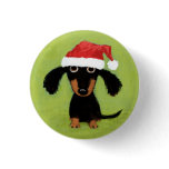 Wiener Dog Santa Buttons