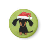 Wiener Dog Santa Fridge Magnets