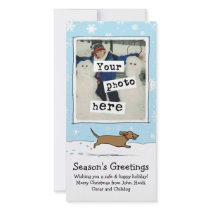 Wiener Dog Snow Holiday photo cards by jennsdoodleworld Wiener Dog Snow Holiday photo cards