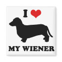 WIENER DOG TEES - "I love my wiener" magnets