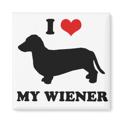 WIENER DOG TEES - "I love my wiener" Magnet by humortees