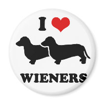 WIENER DOG TEES - "I love my wieners" magnets by humortees WIENER DOG TEES - "I love my wieners" magnets