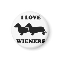 WIENER DOG TEES - "I Love wieners" magnets by humortees WIENER DOG TEES - "I Love wieners" magnets