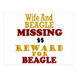 Wife & Beagle Missing Reward For Beagle Post Card