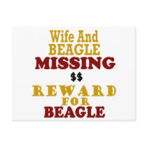 Wife & Beagle Missing Reward For Beagle Post Card