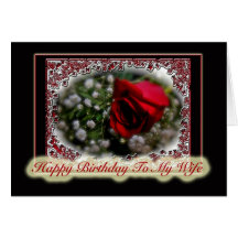 Wife Birthday Rose & Baby's Breath Greeting Card