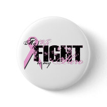 Wife Hero - Fight Breast Cancer Pinback Buttons