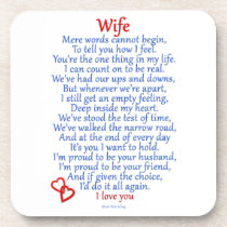 Wife Love cork coasters