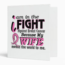 Wife Means The World To Me Breast Cancer 3 Ring Binder