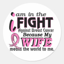 Wife Means The World To Me Breast Cancer Stickers