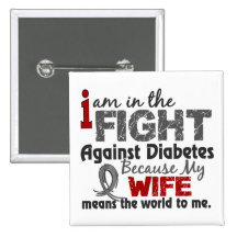 Wife Means World To Me Diabetes Button