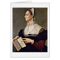 Wife Of Sculptor Bartolomeo By Angelo Bronzino Greeting Card