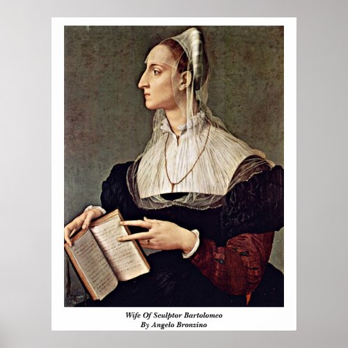 Wife Of Sculptor Bartolomeo By Angelo Bronzino Print