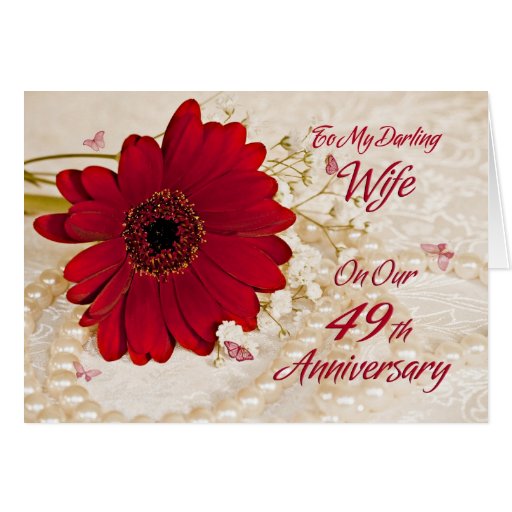 Wife On 49th Wedding Anniversary A Daisy Flower Card Zazzle