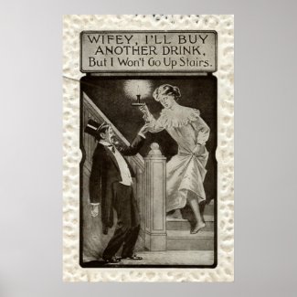 Wifey & A Drink Repro Vintage 1911 print