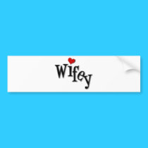 Wifey With Funky Red Heart bumper stickers