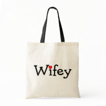Wifey with Red Heart Canvas Bags