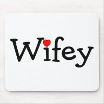 Wifey with Red Heart Mouse Pad