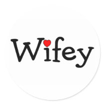 Wifey with Red Heart Round Sticker