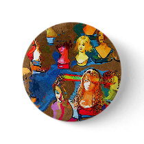 Wig Shop Pinback Buttons