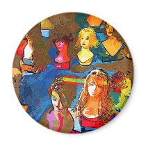 Wig Shop magnets by BlueSunArt Wig Shop magnets