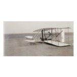 Wilbur Wright in Prone Position in Damaged Machine Custom Photo Card