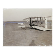 Wilbur Wright in Prone Position in Damaged Machine Post Card