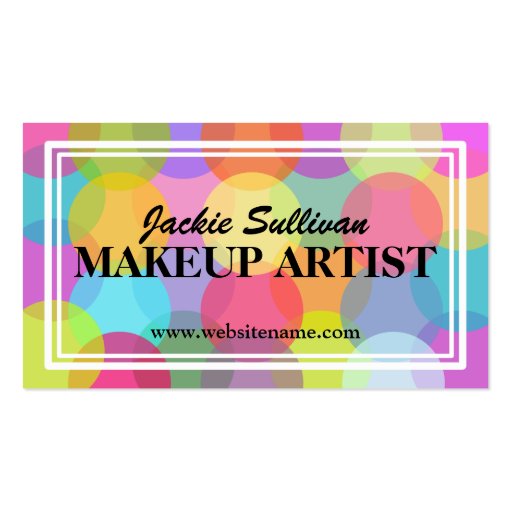 Wild About Color Makeup Artist Business Cards (front side)