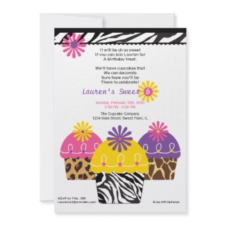 Wild About Cupcakes Invitation invitation