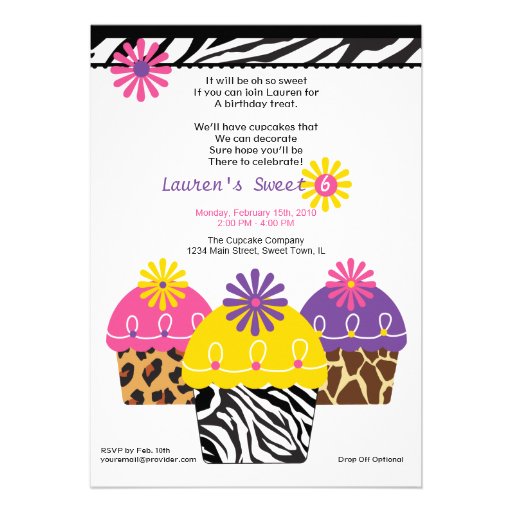 Wild About Cupcakes Invitation