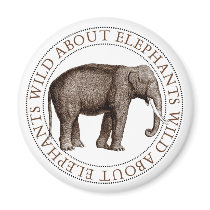 Wild About Elephants Magnet