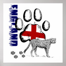Wild about England Soccer lovers gifts Posters