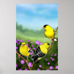 Wild American Goldfinches Print