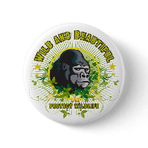 Wild and beautiful Gorilla Pinback Buttons
