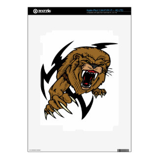 Wild and Brown Lion roaring Decal For iPad 3