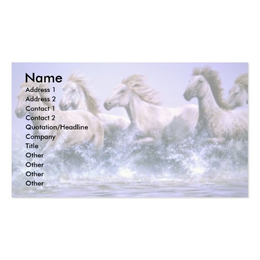 Wild and free, Camargue Horses Business Card