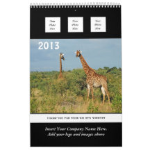 Wild animal business 2013 PERSONALIZE Calendar