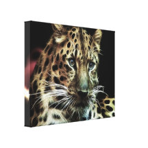 Wild Animal Leopard  Wrapped Canvas Stretched Canvas Print