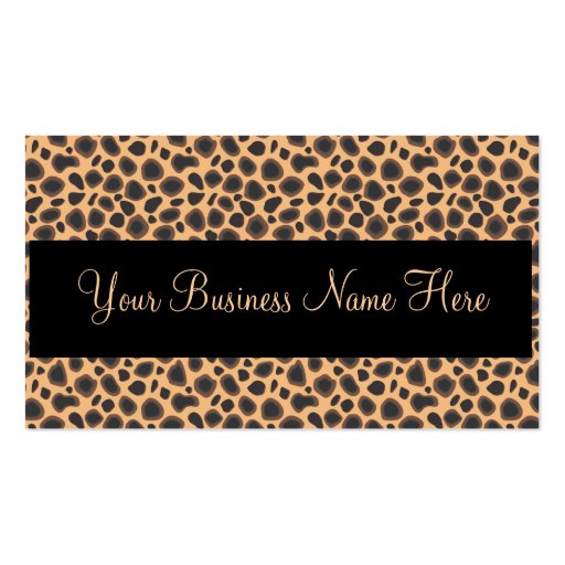Wild Animal Print High Fashion Boutique Designers Business Card Template (back side)