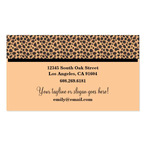 Wild Animal Print High Fashion Boutique Designers Business Card Template (front side)