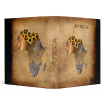 Wild Animal Textures MAP OF AFRICA Binder