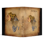 Wild Animal Textures MAP OF AFRICA Binder