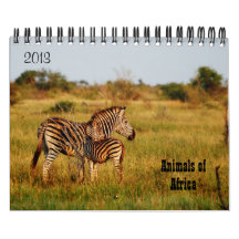 Wild animals Africa safari 2013 Wall Calendar