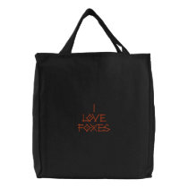 WILD ANIMALS - FOXES EMBROIDERED TOTE BAG