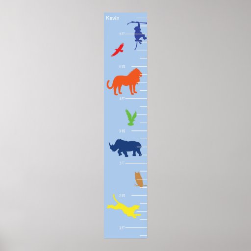 Wild Animals Growth Chart Poster Zazzle