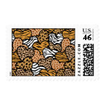 Wild animals hearts Design postage