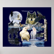 WILD ANIMALS Montage Art Poster