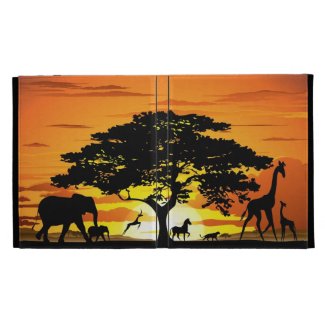 Wild Animals on Savannah Sunset Caseable Case iPad Cases